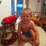 My helper is helping to make whipping cream