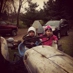 Luke and Lilly on Tractor