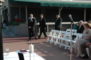 getting ready to walk to the alter