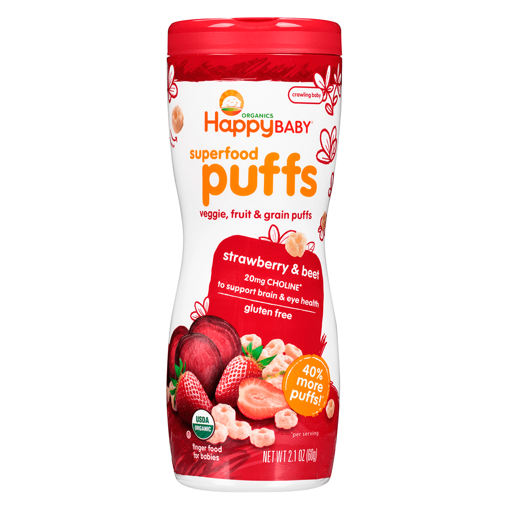 Happy Baby Organics Strawberry &amp; Beet Superfood Puffs