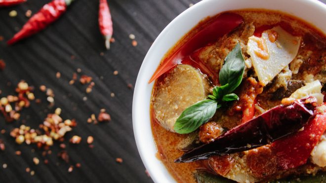 Purple Potato, White Bean, Chicken Con Carne Chili